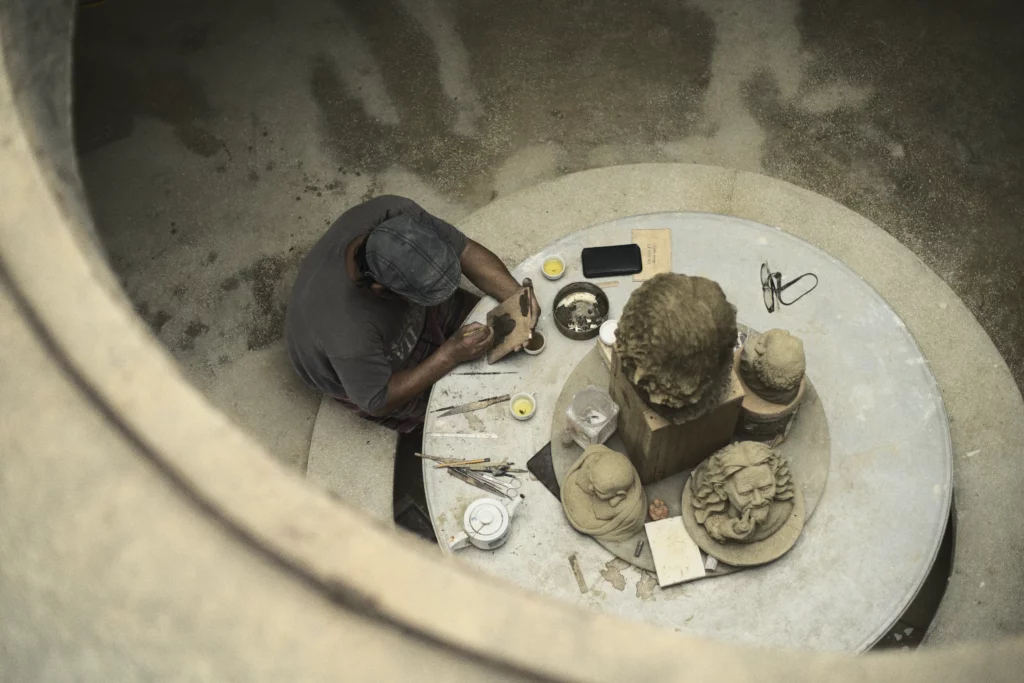 Clay Sculptor at work